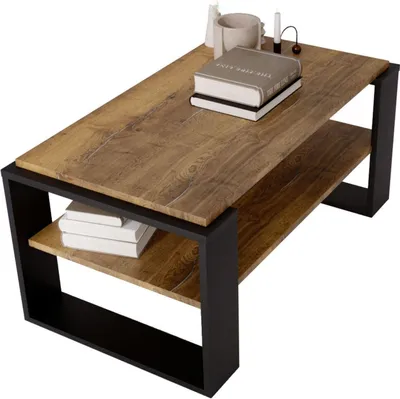 Produktbild von COUCHTISCH Holzwerkstoff rechteckig stabil Nussbaumfarben 42/54/96 cm