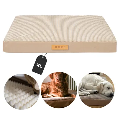 Produktbild von Orthopädisches Großes Hundebett, Gelenkschonend Hundematte, Hundematratze mit Waschbarer Abdeckung XL beige