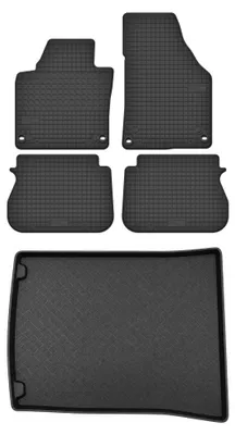 Produktbild von Gummimatten + Kofferraumwanne für Volkswagen Caddy III 2K 2007-2010 (Minivan/Kombi, 5-Sitzer) – Schwarz, passgenau – Wielganizator