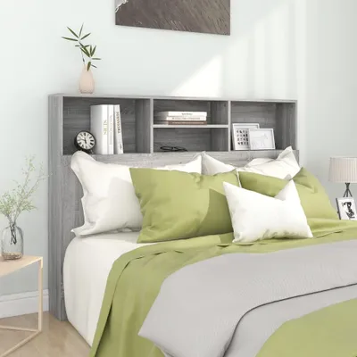 Image de The Living Store Tête de lit avec étagères Gris Sonoma 140x19x103,5 cm
