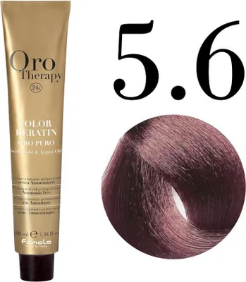 Obrázek produktu pro Fanola Oro Therapy Color Keratin Oro Puro profesionální permanentní barva na vlasy 5.6 100 ml