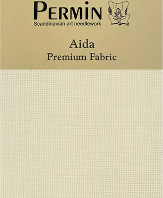 Produktbild von Permin Precut 16 ct. Aida 355 Farbe 503 Auster, Handarbeitsstoff für Kreuzstich 43x50 cm