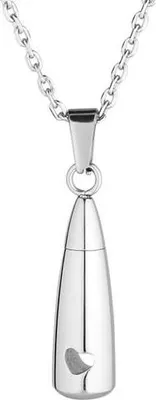 Produktbild von Luxe Ashanger mit Kette (55 cm) für Asche, Haare oder Parfum - Gedenkschmuck mit Astrechter und Aufbewahrungstasche