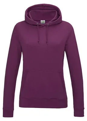 Produktbild von Just Hoods JH001F | Girlie College Hoodie / Kapuzenpullover / WRAP  - Farbe: Plum - Größe: M
