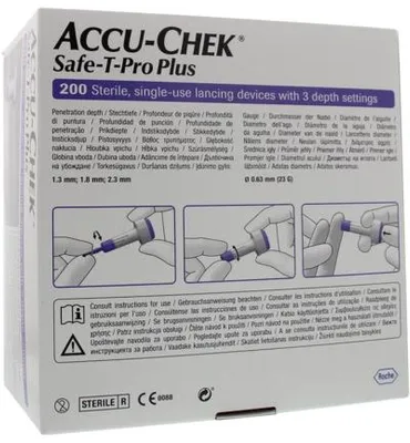 Productafbeelding van Accu-Chek Safe T-pro plus lancetten (200 stuks)