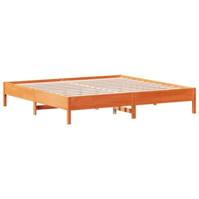 Image de Cadre de lit sans matelas cire marron 180x200cm bois pin massif