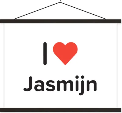 Produktbild von MuchoWow® Textilposter Ich liebe - Jasmine - Mädchen 40x30 cm mit schwarzem Rahmen - Dekorationen