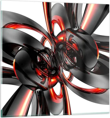 Produktbild von Bilder auf glas - Abstrakt Ring Glas Komposition - 30x30cm - Glasbilder - Wandbilder - Kunstdruck - zum Aufhängen bereit - Wanddekoration aus Glas - Glas Bilder - Wandbild auf Glas - GAC30x30-1342