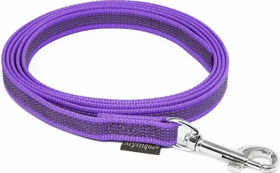 Produktbild von Mystique® Gummierte Leine 15mm mit Handschlaufe Standard Karabiner lila 3m