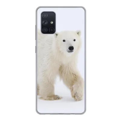 Produktbild von MuchoWow® Handyhülle Schutzhülle Hülle für Samsung Galaxy A51 Eisbär - Schnee - Weiß Silikon Softcase Handy Hülle - Schutzabdeckung