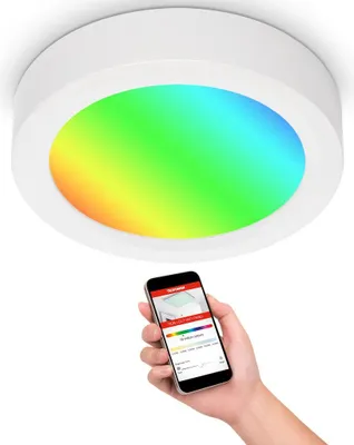 Produktbild von LED Aufbauleuchte Smart WiFi App Steuerung Bluetooth 18W weiß Metall Telefunken