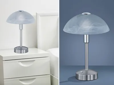 Produktbild von Trio Leuchten Tischleuchte Glas Metall Nickel matt 30 cm 4 W / 230 V