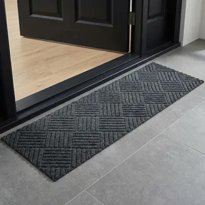 Productafbeelding van Binnen- en buitenmat, 40x120 cm, grijs, vuilafschermende mat, antislip, machinewasbaar