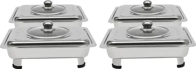 Immagine prodotto di Vassoio da buffet, acciaio inossidabile e vetro, design elegante, argento