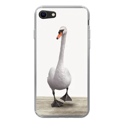 Produktbild von MuchoWow® Handyhülle Schutzhülle Hülle für iPhone SE 2022 Schwan - Tiere - Vogel - Jungen - Mädchen - Kinder Silikon Softcase Handy Hülle - Schutzhülle