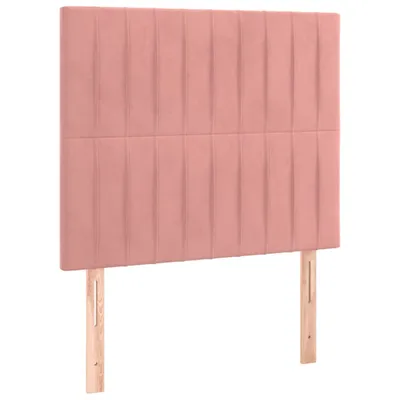 Image de Tête de lit Rose 100x5x118/128 cm Velours