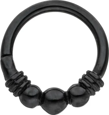 Produktbild von Segmentring aus Edelstahl schwarz Klick-System Scharnier Ringstärke 1,2mm