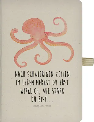 Produktbild von Mr. & Mrs. Panda Journal Tintenfisch - Transparent - Geschenk, Ozean, notizbuch, Reisetagebuch, Lustige Sprüche, Kladde, Meerestier, Tagebuch, Adressbuch, Meer, Wasser