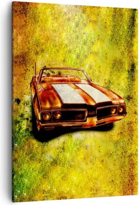Produktbild von Bild auf Leinwand - Leinwandbild - Einteilig - Auto Geschwindigkeit Cabriolet - 50x70cm - Wand Bild - Wanddeko - Wandbilder - Leinwanddruck - Wanddekoration - Leinwand bilder - Wandbild - PA50x70-0531