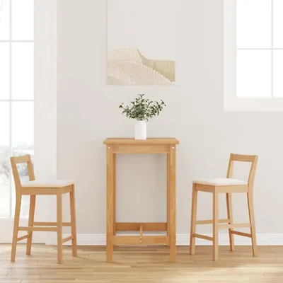 Immagine prodotto di Maison Exclusive - Sgabelli da bar con cuscini, 2 pezzi. Legno massello naturale di albero della gomma