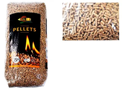 Image de Granulés de bois 15kg Ø6mm ENplus A1DIN sac combustible poêle à granulés chauffage
