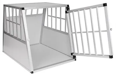 Produktbild von Famanu Hunde-Transportbox für Auto - Aluminium/MDF - Weiß