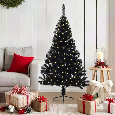 Immagine prodotto di Maison Exclusive - Albero di Natale artificiale preilluminato Nero 150 cm PVC