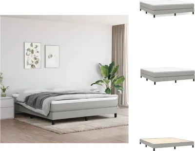 Produktbild von vidaXL Boxspringbett Hellgrau 160x200 cm Stoff -  Betten & Bettgestelle
