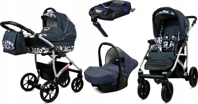 Obrázek produktu pro BabyLux® Largo | Kocárek 4v1 Set | Grey Geometric | Kombinovaný kocárek | Sada kocárku | Iso