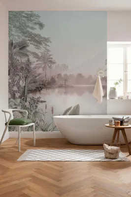 Zdjęcie produktu dla Tapeta flizelinowa Komar "Lac des Palmiers" - rozmiar: 200 x 250 cm (szerokość x wysokość), 4 panele