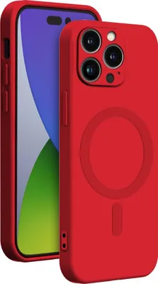 Image de Coque MagSafe pour iPhone 14 Pro Silicone Rouge Bigben