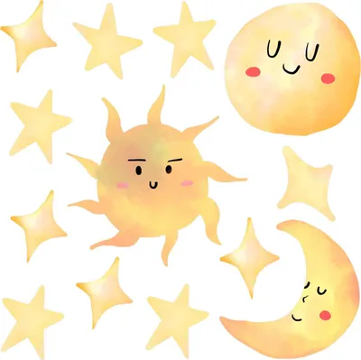 Produktbild von Wandaufkleber Kinderzimmer – Wandsticker für Baby & Kinder – Selbstklebende Wanddekoration – Abnehmbar ohne Rückstände – Deko für Mädchen & Jungen - Monde und Sterne in Pastell-Aquarell130x194 cm