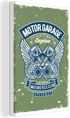 Produktbild von OneMillionCanvasses® - Leinwandbilder - 90x140 cm, Mancave - Auto - Motorrad - Retro, Wandbilder Kunstdruck Wanddekoration - Wandschmucke - Schlafzimmer