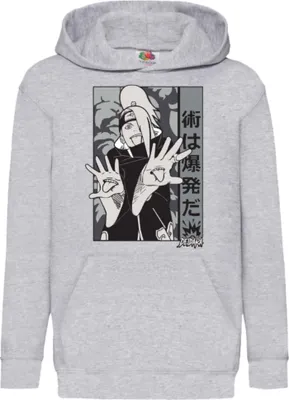 Produktbild von Kinder Kapuzenpullover Japan Manga Comics Anime Naruto Deidara Var-035, 9-11 Jahr - 140 / Grau