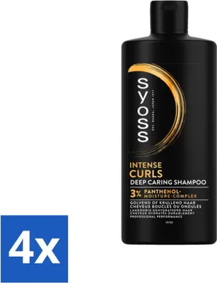 Obrázek produktu pro SYOSS - Curls Intense - Šampon - Dlouhotrvající styling - 440 ml - Cenově výhodné balení - 4 kusy