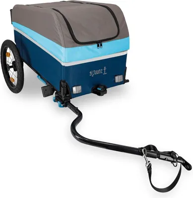 Zdjęcie produktu dla Wózek rowerowy - Wózek do zakupów - Transport zakupów - W zestawie osłona przeciwdeszczowa - Udźwig: 40 kg - Kolor: niebieski
