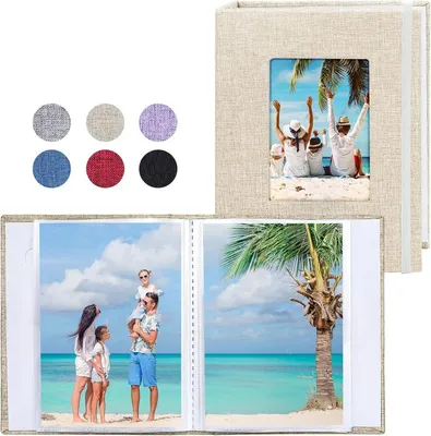 Zdjęcie produktu dla Vienrose Albumy Fotograficzne Małe 10x15 Zdjęć 2 Pakiety Lniana Okładka Przednie Okno Spersonalizowane - 52 Zdjęcia - Przechowywanie dzieł sztuki Pocztówki