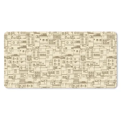 Produktbild von MuchoWow® Schreibtischunterlage Muster - Haus - Skyline 80x40 cm - XXL Mauspad - Gaming Mauspad