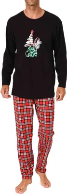 Produktbild von Normann Herren langarm Weihnachts Schlafanzug Pyjama mit lustigen Weihnachts Motiv ; schwarz , 58