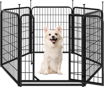 Imagen del producto de Jaula para cachorros, de 6 piezas, con una altura de 80 cm y con puerta