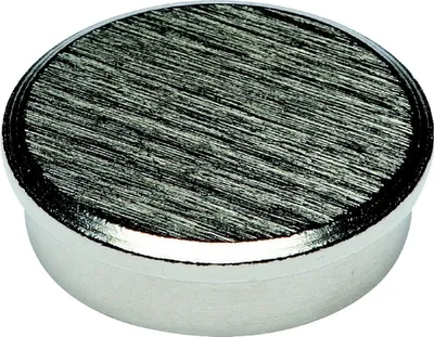 Produktbild von Superkraftmagnet 22mm 8 kg Metall gebürstet silber Packung mit 5 Stück