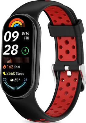 Produktbild von Armband für Xiaomi Smart Band 10 / 9 / 9 NFC / 8, Tech-Protect Iconband Air, Schwarz-Rot