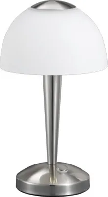 A white and silver LED table lamp.