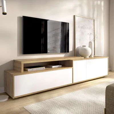 Image de Benton - Meuble TV modulable, 40x185x47h cm Blanc
