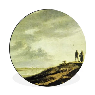 Produktbild von MuchoWow® Aluminium Wandkreis Sonnenuntergang über einem Fluss - Aelbert Cuyp Ø 90 cm Wanddeko Modern Wohnzimmer - Mauerkreis - Wandbilder - Runde Bild - Bild aus Aluminium - Schlafzimmer - Wohnzimmerdekoration - Wand Dekoration
