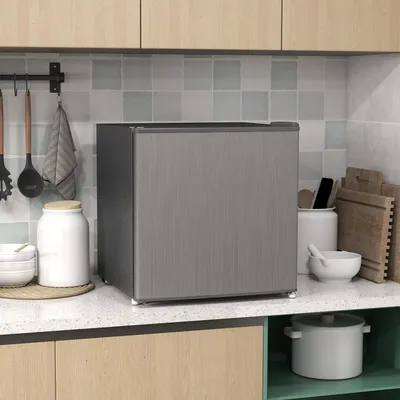 Zdjęcie produktu dla Mini zamrażarka 35 l, wolnostojąca zamrażarka, mini lodówka, kolor szary | 47 x 44,2 x 48,8 cm | od -14 do -24°C | sprężarka R600a