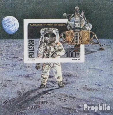 Produktbild von Briefmarken Polen 1989 Mi Block109B (kompl.Ausg.) postfrisch Erste bemannte Mondlandung