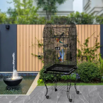 Produktbild von Vogelkäfig Vogelbauer Vogelvoliere Wellensittichvogelkäfig mit Ständer 59x59x150cm