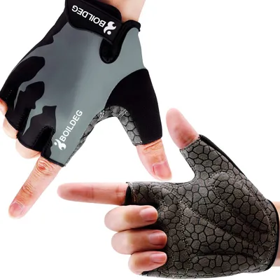 Obrázek produktu pro Rukavice na kolo s poloprstovou konstrukcí, protiskluzové, tlumící nárazy, velikost L, vhodné pro cyklistické výlety