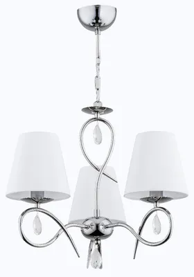 Zdjęcie produktu dla Lampa wisząca SYNA chromowana biała-przezroczysty 3xE14x10W metal wym:63x56x56cm IP20 Alfa